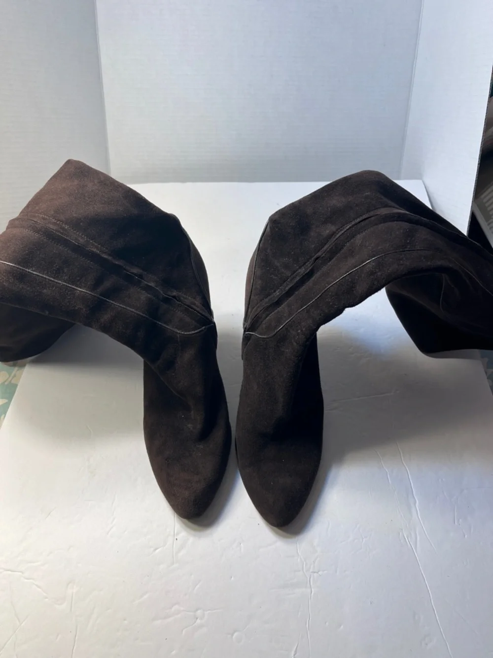 Elie Tahari Women's Brown Suede Knee-High Heeled Boots Size 40